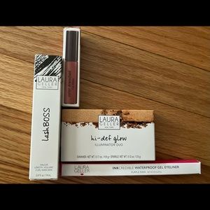 Laura Geller Lot, Lash Boss, Hi-Def Glow, Color Drenched Lip Gloss, Ink EyeLiner